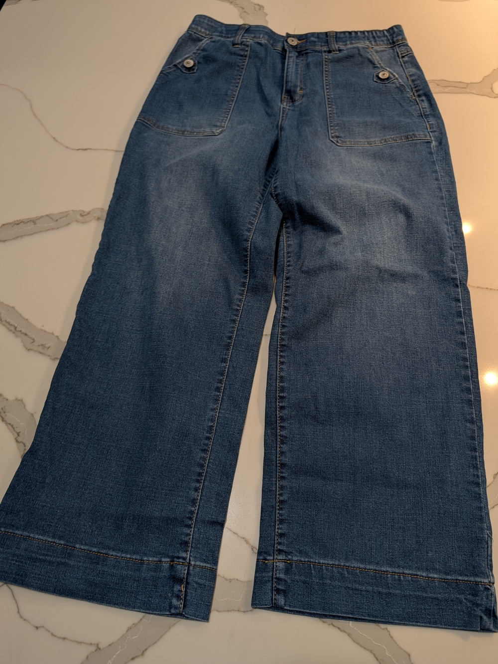 Wide Leg Women's Jeans in Dark Blue
